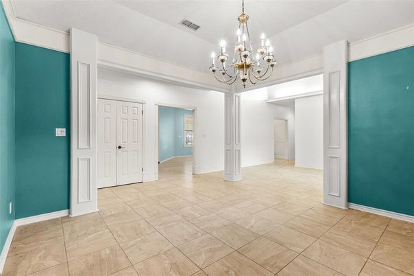 Chandelier, Empty room, Interior