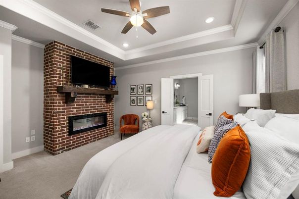Bedroom, Fireplace, Interior, Recessed Lighting