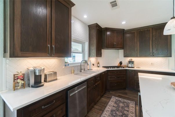 Interior, Kitchen, Recessed Lighting, Wood Texture Flooring