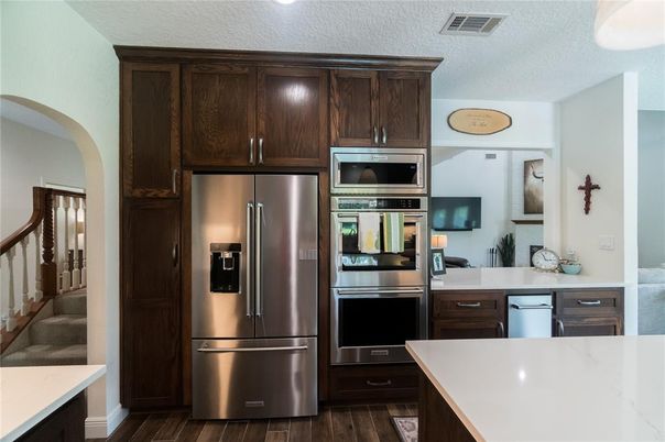 Interior, Kitchen, Stainless Steel Appliances, Wood Texture Flooring