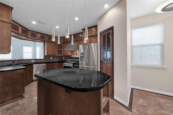 Interior, Kitchen, Pendant Lights, Recessed Lighting, Stainless Steel Appliances