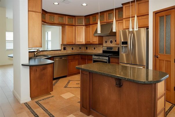 Interior, Kitchen, Pendant Lights, Recessed Lighting, Stainless Steel Appliances