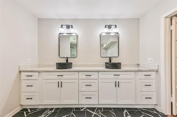 Bathroom, Dual Sink Vanities, Interior, Marble