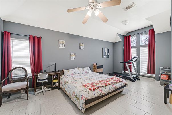 Bedroom, Fitness Equipment, Home Office, Interior, Wood Texture Flooring