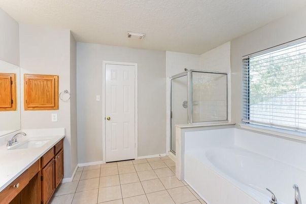 Bathroom, Dual Sink Vanities, Glass Shower, Interior