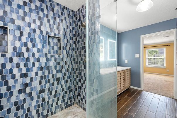 Bathroom, Empty room, Interior, Wood Texture Flooring