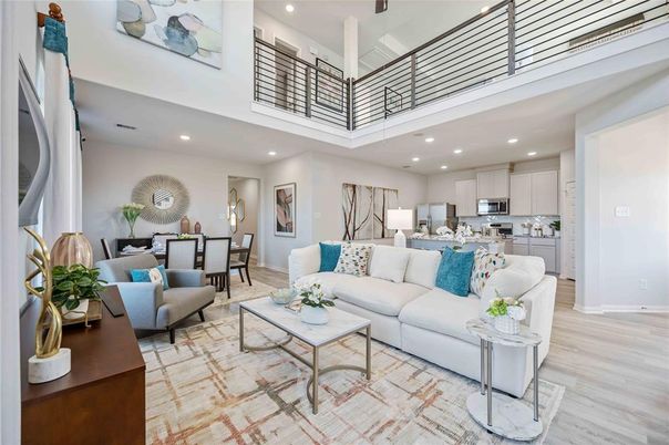 Dining room, Interior, Kitchen, Living room, Recessed Lighting, Stainless Steel Appliances, Wood Texture Flooring