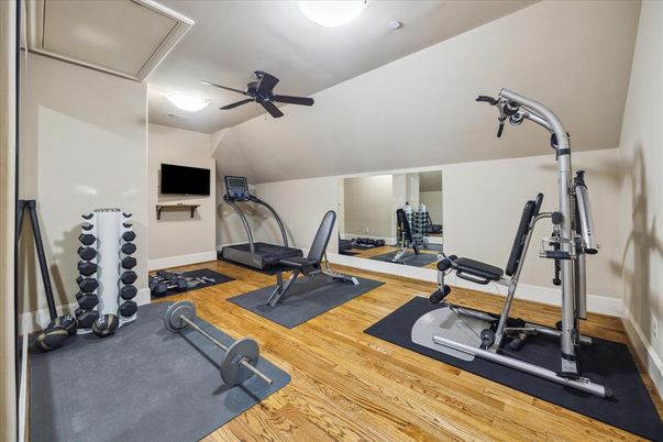Fitness Equipment, Interior, Wood Texture Flooring