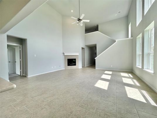 Empty room, Fireplace, Interior, Recessed Lighting