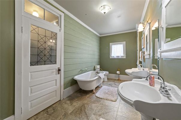 Bathroom, Dual Sink Vanities, Free Standing Baths, Glass Shower, Interior