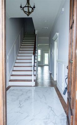Chandelier, Interior, Marble, Recessed Lighting