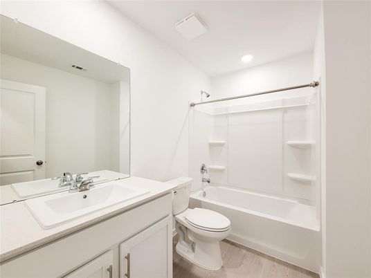 Bathroom, Interior, Recessed Lighting, Wood Texture Flooring