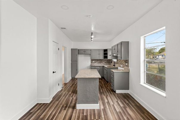 Interior, Kitchen, Wood Texture Flooring