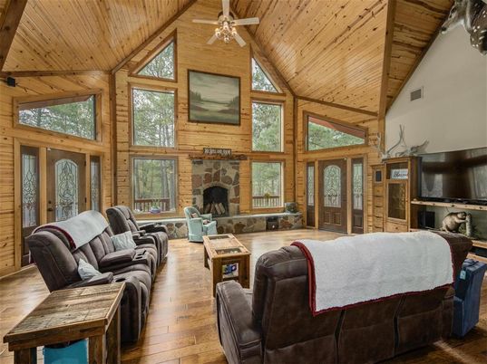 Fireplace, Interior, Living room, Wooden Ceilings, Wood Texture Flooring, Wooden Walls
