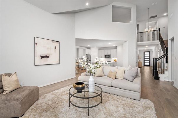 Interior, Kitchen, Living room, Pendant Lights, Recessed Lighting, Wood Texture Flooring