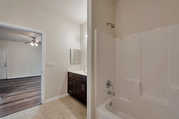 Bathroom, Dual Sink Vanities, Interior, Wood Texture Flooring