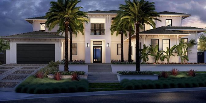 Attached, Exterior, Facade, Mediterranean