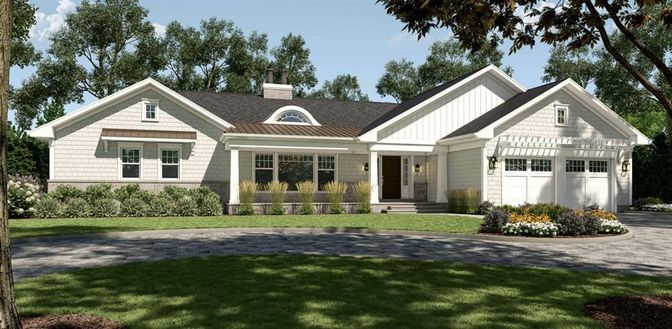Attached, Exterior, Facade, Farmhouse