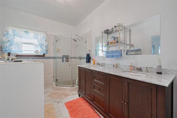 Bathroom, Dual Sink Vanities, Glass Shower, Interior