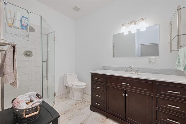 Bathroom, Glass Shower, Interior, Marble