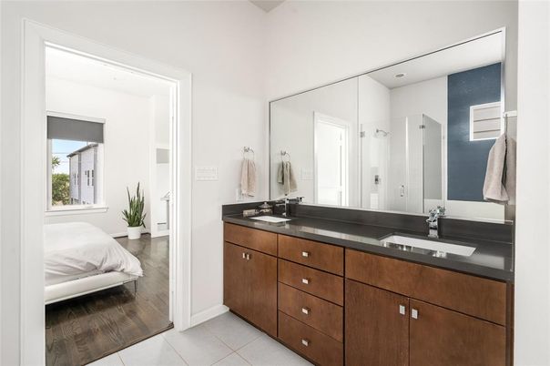 Bathroom, Bedroom, Dual Sink Vanities, Interior, Wood Texture Flooring