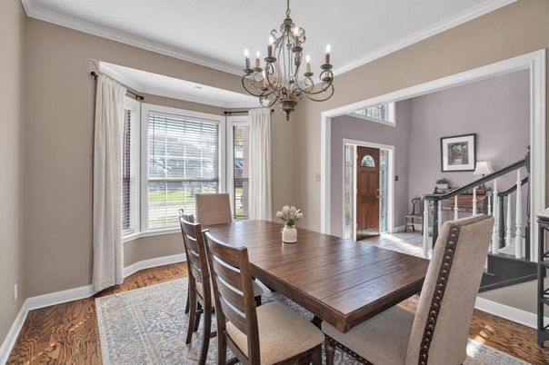 Chandelier, Dining room, Interior, Wood Texture Flooring