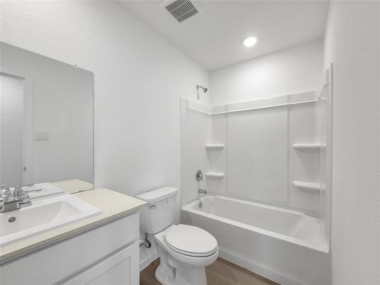 Bathroom, Interior, Recessed Lighting, Wood Texture Flooring