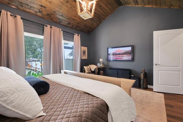 Bedroom, Interior, Wooden Ceilings, Wood Texture Flooring