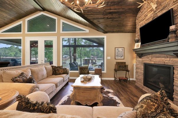 Fireplace, Interior, Living room, Wooden Ceilings, Wood Texture Flooring