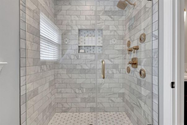 Bathroom, Glass Shower, Interior, Marble Walls