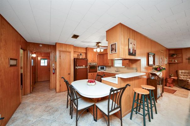 Dining room, Interior, Kitchen, Wooden Walls