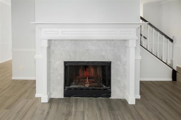 Fireplace, Interior, Wood Texture Flooring