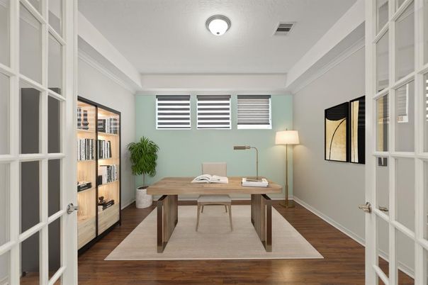 Home Office, Interior, Wood Texture Flooring