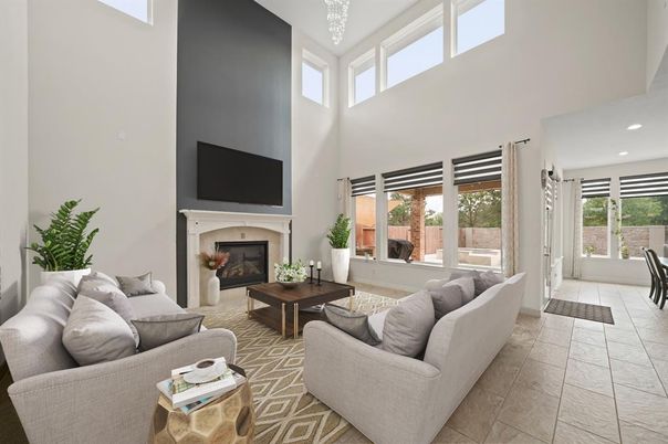 Fireplace, Interior, Living room, Recessed Lighting