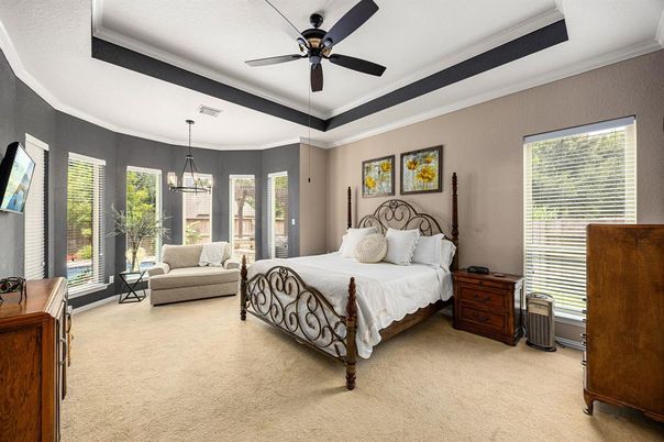 Bedroom, Chandelier, Interior