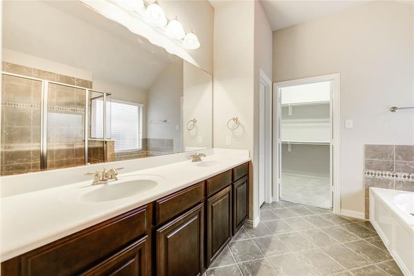 Bathroom, Dual Sink Vanities, Glass Shower, Interior