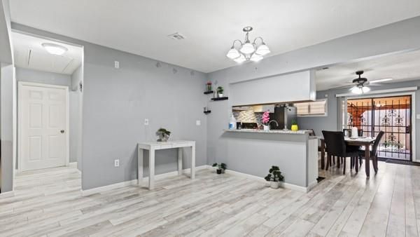 Chandelier, Dining room, Interior, Wood Texture Flooring