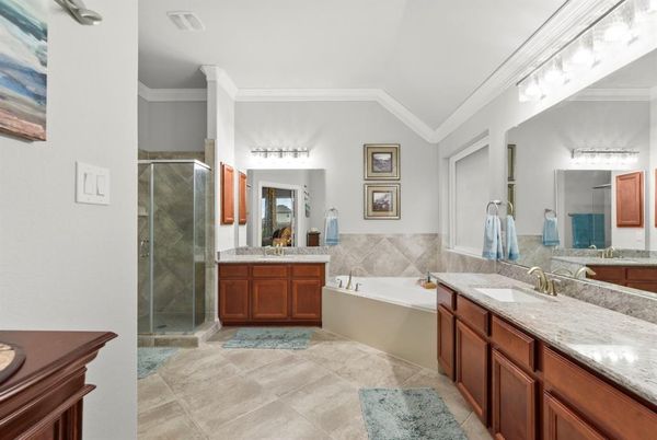 Bathroom, Dual Sink Vanities, Glass Shower, Interior