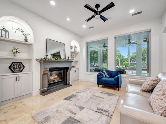 Fireplace, Interior, Living room, Recessed Lighting