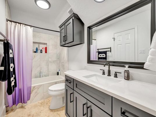 Bathroom, Interior, Marble Walls, Recessed Lighting
