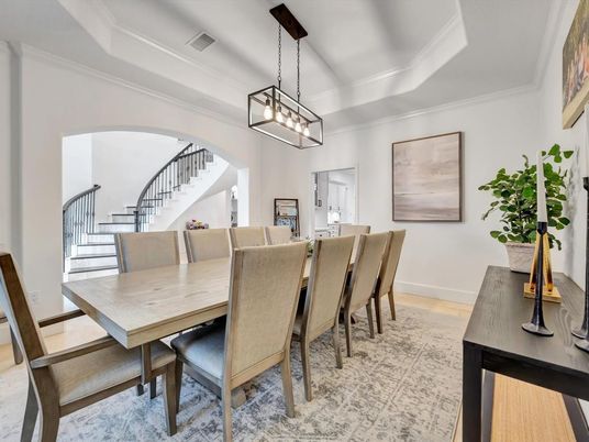 Chandelier, Dining room, Interior, Pendant Lights, Wood Texture Flooring
