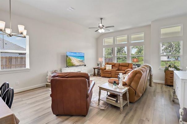 Interior, Living room, Pendant Lights, Wood Texture Flooring