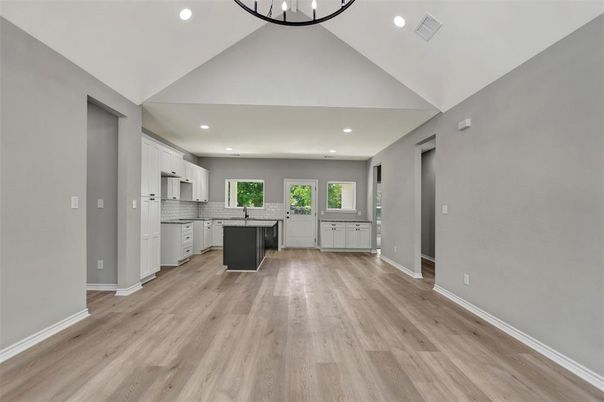 Interior, Kitchen, Recessed Lighting, Wood Texture Flooring