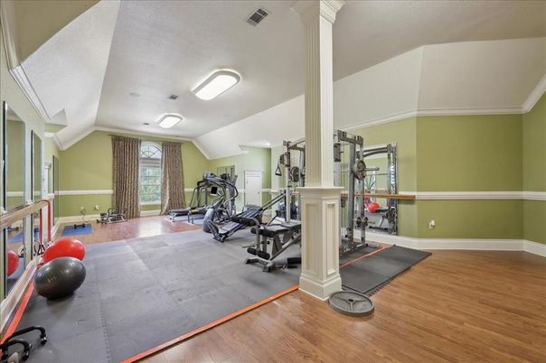 Fitness Equipment, Interior, Wood Texture Flooring