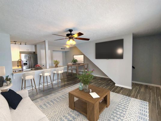 Interior, Kitchen, Stainless Steel Appliances, Wood Texture Flooring