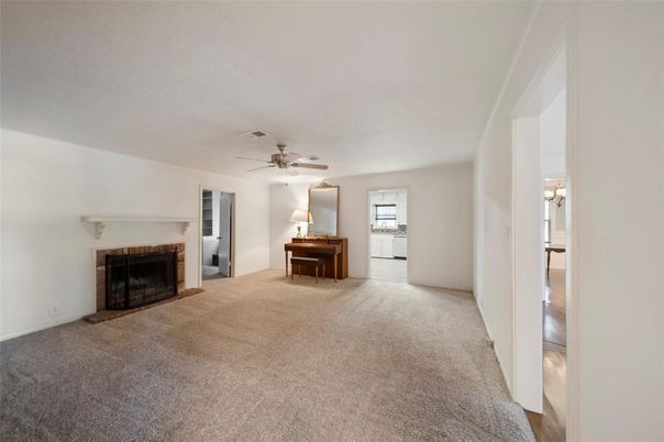 Empty room, Fireplace, Interior