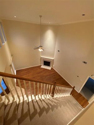Fireplace, Interior, Recessed Lighting, Wood Texture Flooring