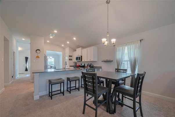 Dining room, Interior, Kitchen, Pendant Lights, Recessed Lighting