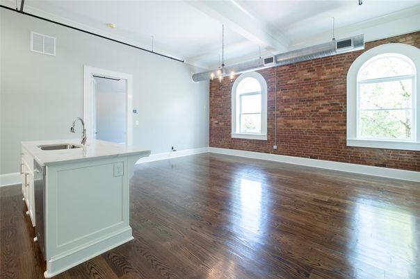 Empty room, Interior, Stone Walls, Wood Texture Flooring
