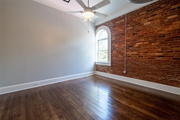 Empty room, Interior, Stone Walls, Wood Texture Flooring
